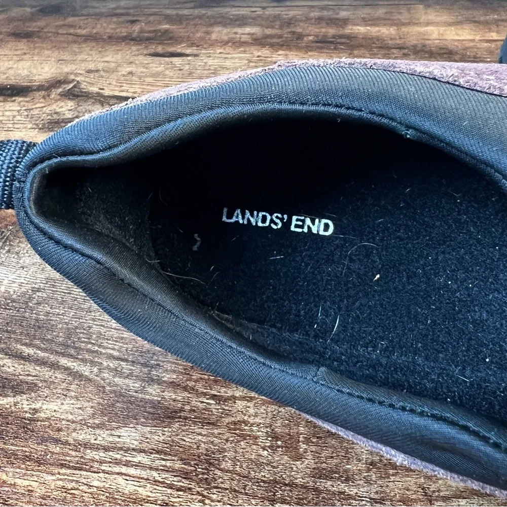 Lands End Suede Shoes Brown Slip On Rugged Sole Casual Men's 8